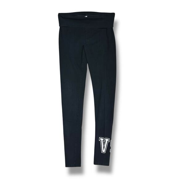 Y2K Victorias Secret Leggings 2 Pair Fold Over Graphic Print Womens Size M Long - Picture 3 of 16